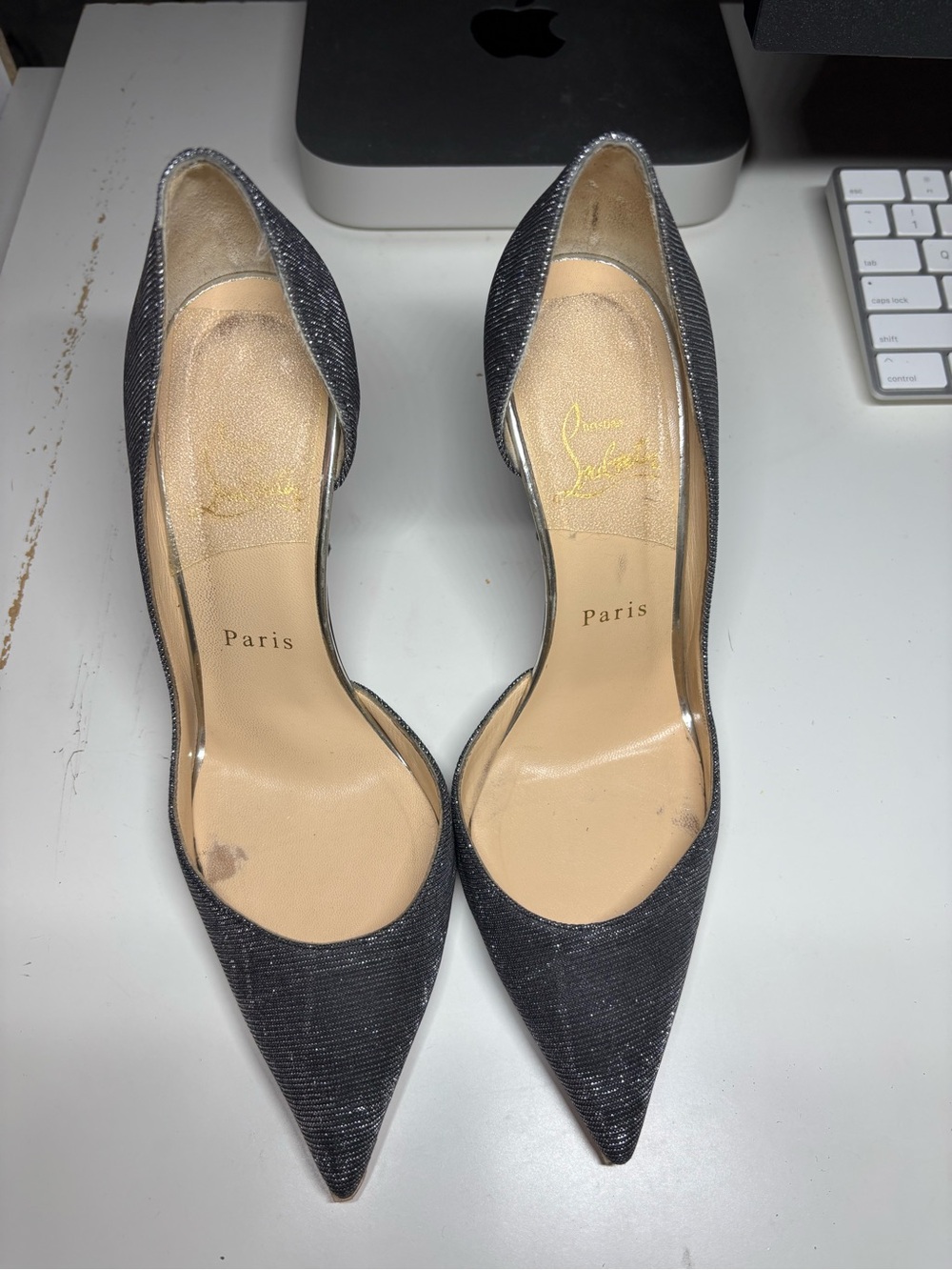 Christian Louboutin metallic gray Iriza Pump size 37